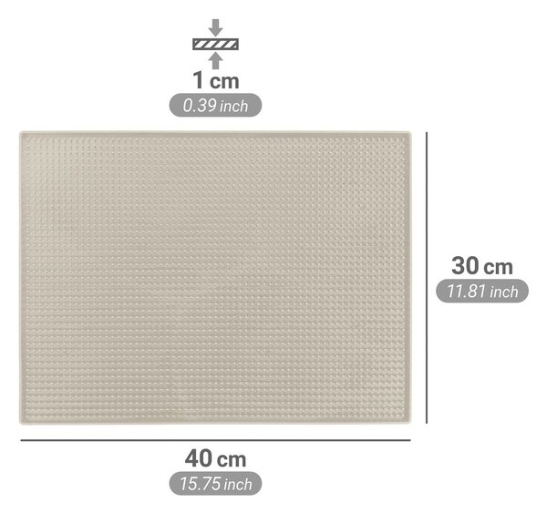 Tappetino scolapiatti beige in gomma 40x30 cm Maxi – Wenko