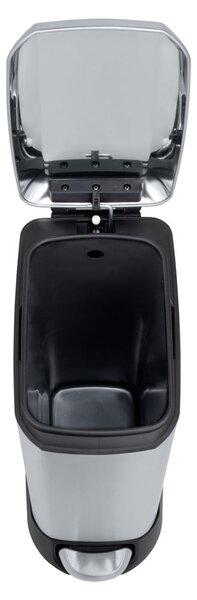 Cestino per la spazzatura color argento opaco in acciaio inox con pedale 12 l Design – Wenko