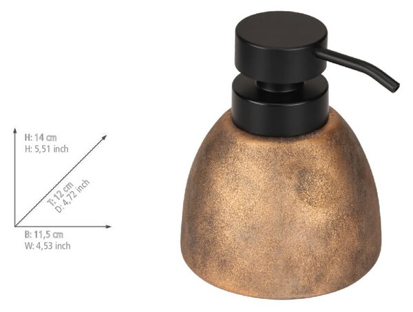 Dispenser per sapone color bronzo in ceramica 300 ml Tremea – Wenko
