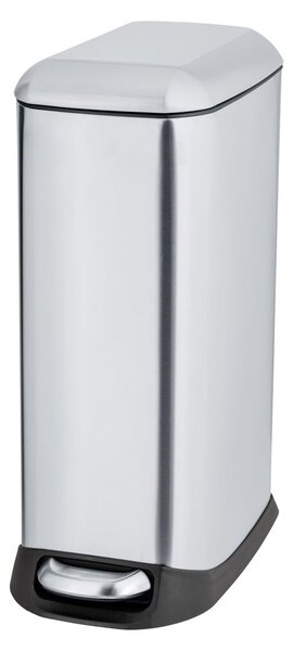 Cestino per la spazzatura color argento opaco in acciaio inox con pedale 12 l Design – Wenko