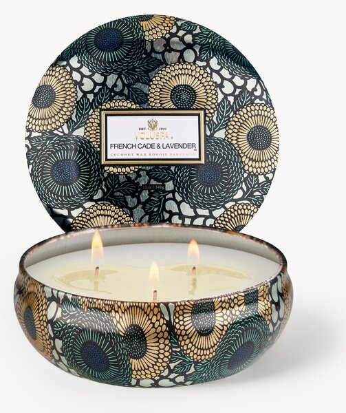 Candela profumata con tre stoppini fatta a mano Japonica Collection (legno di Cade, verbena e lavanda)