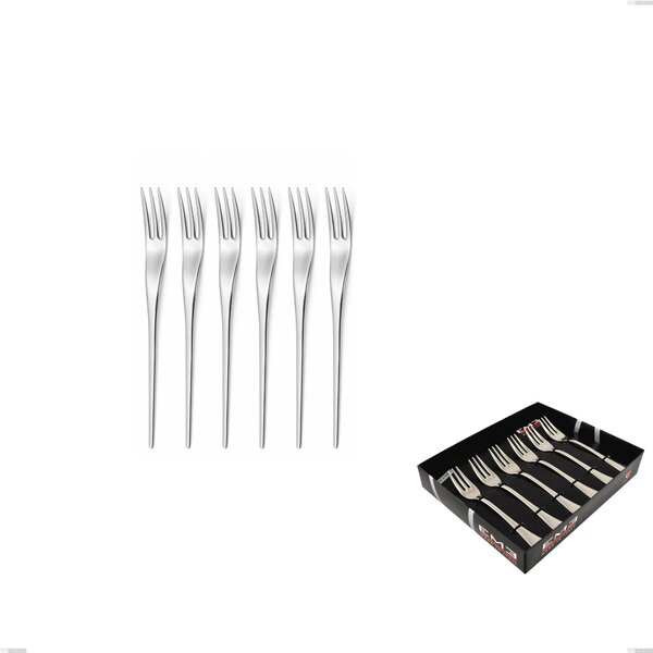 Confezione vetrina 6 pezzi forchettine dolce Joli, Acciaio inox 18.10 (AISI304), spessore 4.00 mm finitura Lucida