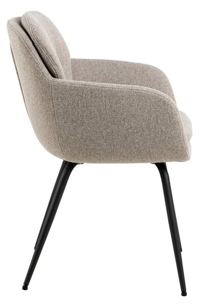 Sedia da pranzo beige in imbottito con braccioli Dora – Actona