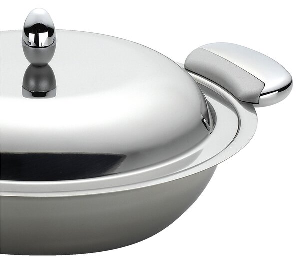 Biscottiera rotonda con coperchio JOINT EME �24 cm in acciaio inox Lucido manicatura in metallo pressofuso finitura lucida e sabbiata