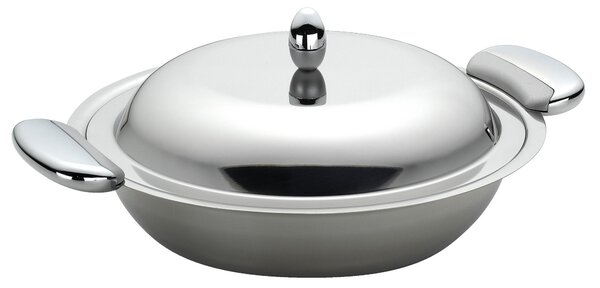 Biscottiera rotonda con coperchio JOINT EME �24 cm in acciaio inox Lucido manicatura in metallo pressofuso finitura lucida e sabbiata
