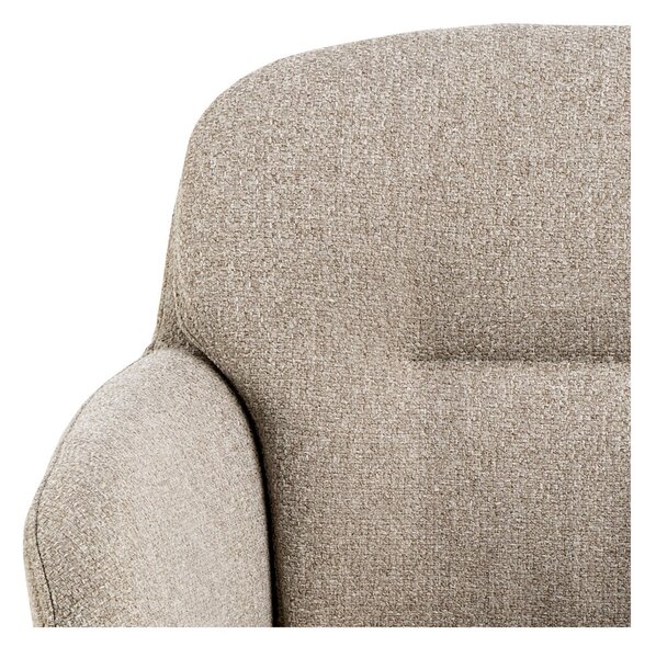 Sedia da pranzo beige in imbottito con braccioli Dora – Actona