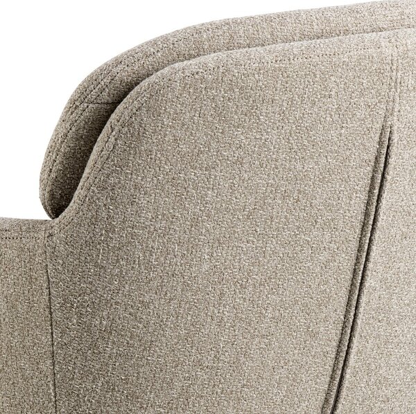 Sedia da pranzo beige in imbottito con braccioli Dora – Actona