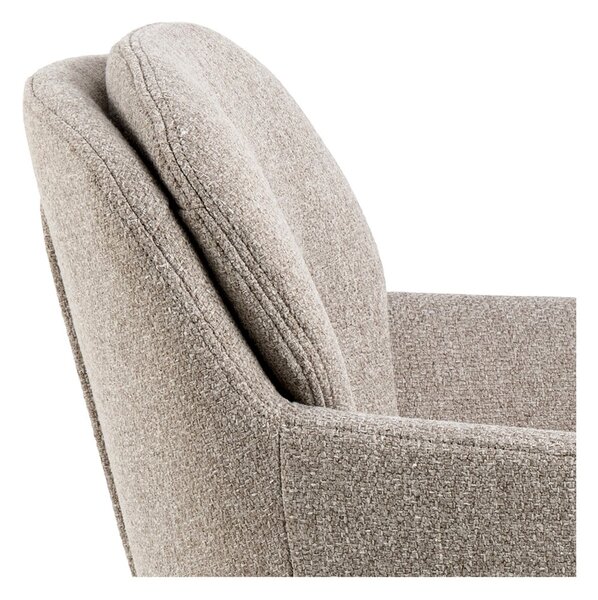 Sedia da pranzo beige in imbottito con braccioli Dora – Actona