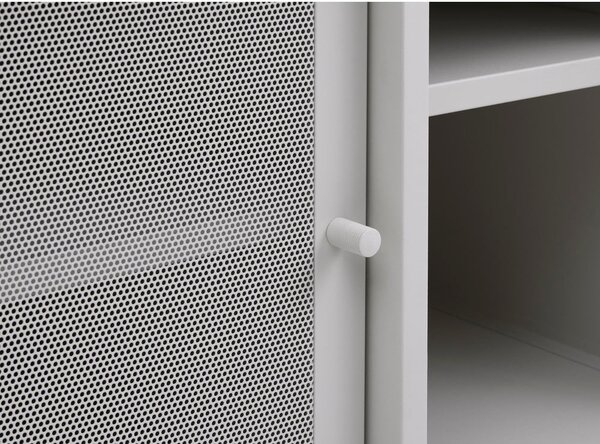 Mobile TV grigio in metallo 160x55x45 cm Veep – Unique Furniture