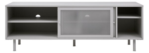 Mobile TV grigio in metallo 160x55x45 cm Veep – Unique Furniture