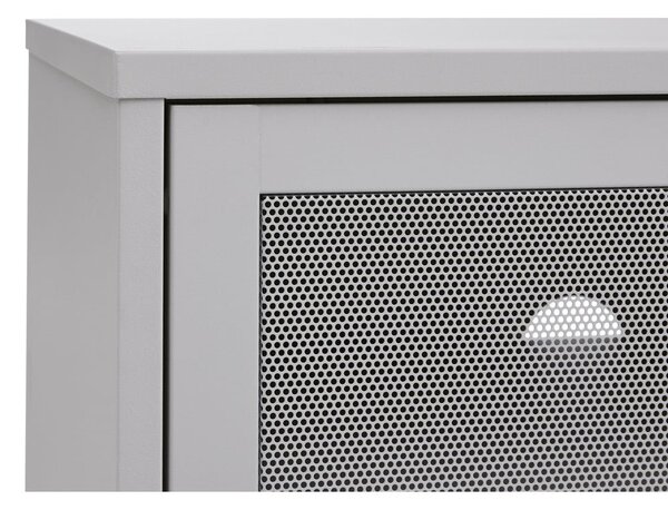 Mobile TV grigio in metallo 160x55x45 cm Veep – Unique Furniture