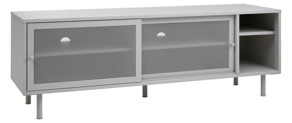 Mobile TV grigio in metallo 160x55x45 cm Veep – Unique Furniture