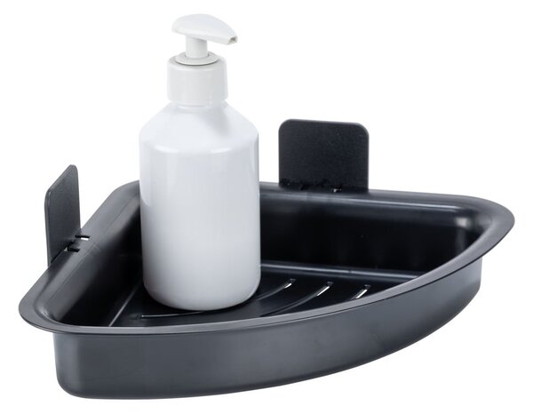 Mensola da bagno senza foratura nera in plastica Parma – Allstar
