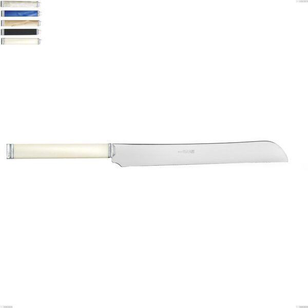 Coltello panettone kilim, Acciaio 18/10 AISI 304 Lucido manicatura acrilico perlato, lunghezza 299 mm