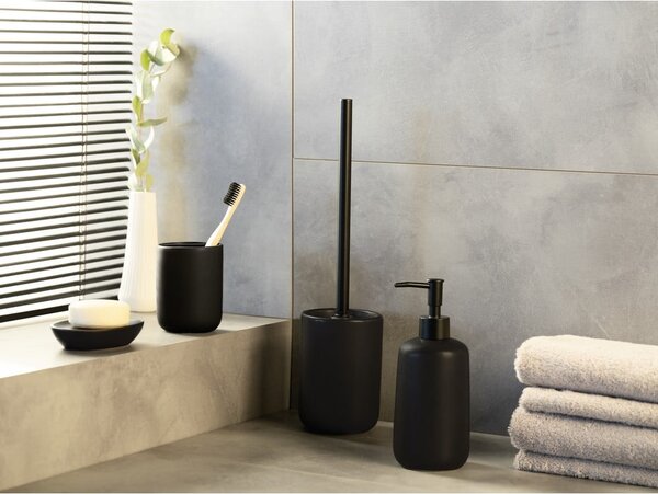 Dispenser per sapone nero opaco in ceramica 500 ml Olinda – Allstar
