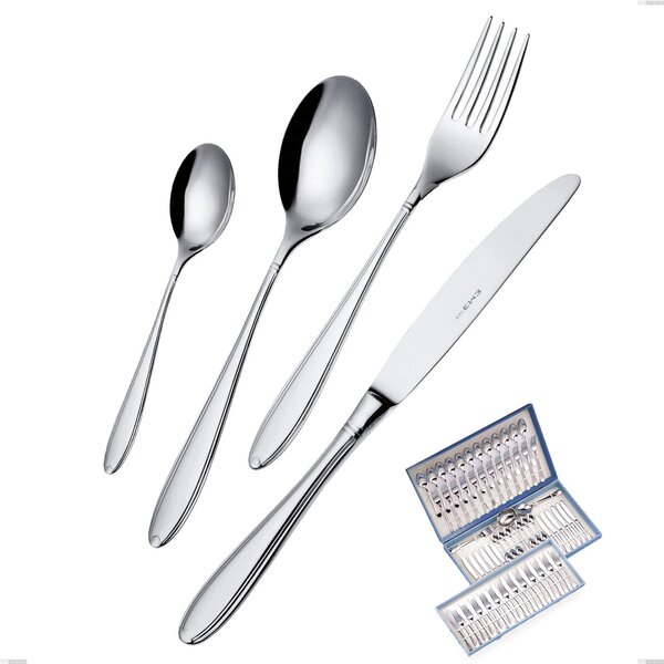 Servizio di posate 75 pezzi in astuccio regalo Kappa, Acciaio inox 18.10 (AISI304), spessore 2.5 mm