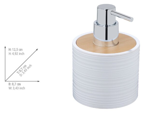Dispenser per sapone bianco opaco in plastica 350 ml Lyon – Allstar