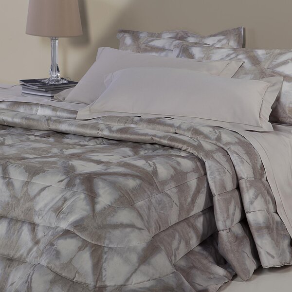 Trapunta In Percalle Shibori 180X270 Emporium Geometrico Sabbia Caleffi