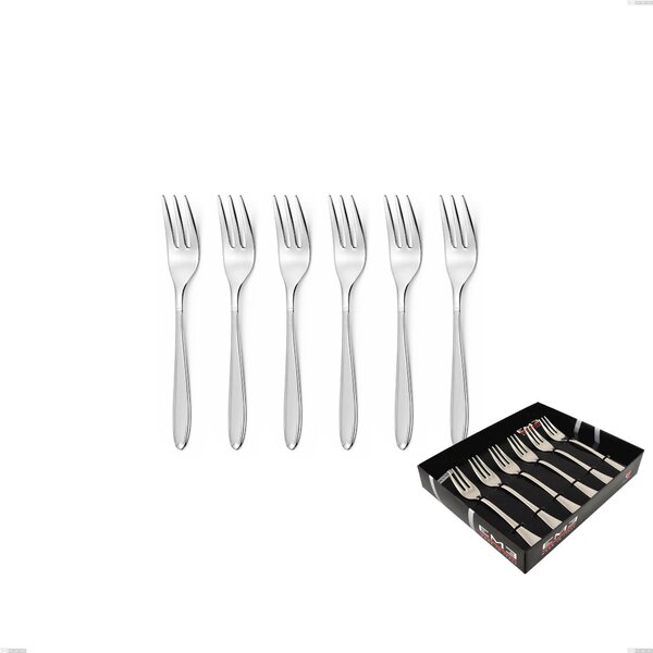 Confezione vetrina 6 pezzi forchettine dolce Kappa Sabbiato, 18/10 (AISI304) , spessore 2,5 mm