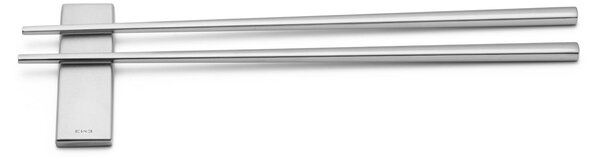Poggia Posate supporto per set SUSHI in acciaio 18.10 dimensioni 75x25 h 10 mm accoglie 2 posate finitura inox lucido