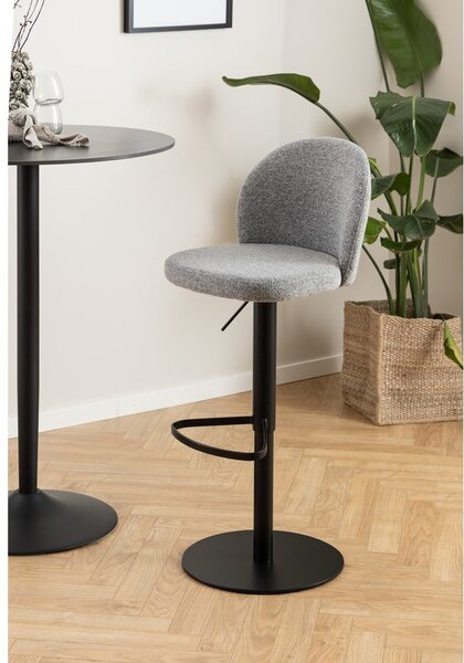 Sgabello da bar grigio-nero con altezza regolabile (altezza seduta 55 cm) Patricia - Actona