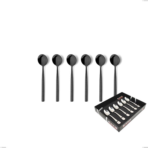 Confezione vetrina 6 pezzi moka Kyoto Origami Black, Acciaio inox (Aisi 304) trattamento pvd acciaio lucido