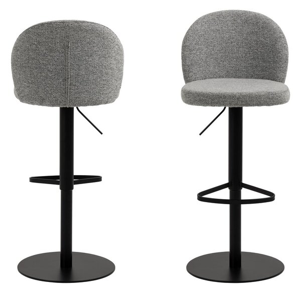 Sgabello da bar grigio-nero con altezza regolabile (altezza seduta 55 cm) Patricia - Actona