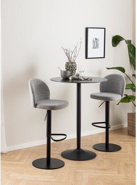 Sgabello da bar grigio-nero con altezza regolabile (altezza seduta 55 cm) Patricia - Actona