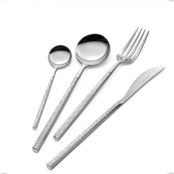 Cucchiaio da servizio Kyoto Origami, Acciaio inox (Aisi 304) inox lucido, lunghezza 238 mm