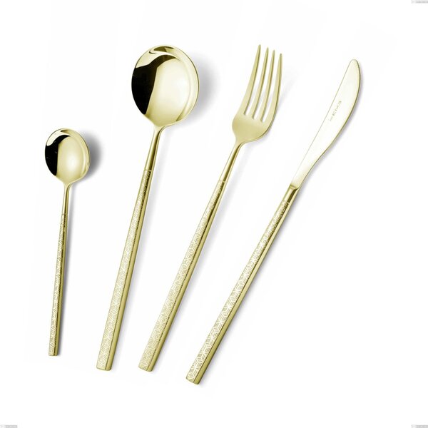 Cucchiaio da tavola, minestra Kyoto Origami Tin Gold, Acciaio inox (Aisi 304) trattamento pvd acciaio lucido, lunghezza 210 mm