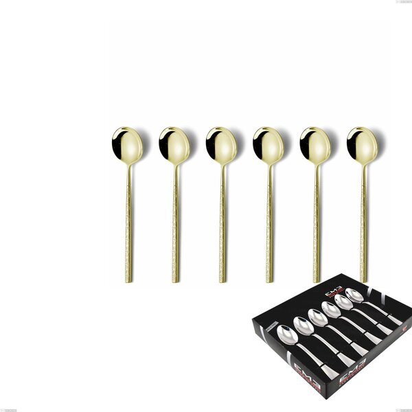 Confezione vetrina 6 pezzi caff� Kyoto Origami Tin Gold, Acciaio inox (Aisi 304) trattamento pvd acciaio lucido