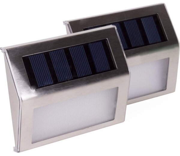HÖFFTECH - Set da 2 applique solari da parete a LED/1,2V 400 mAh IP44