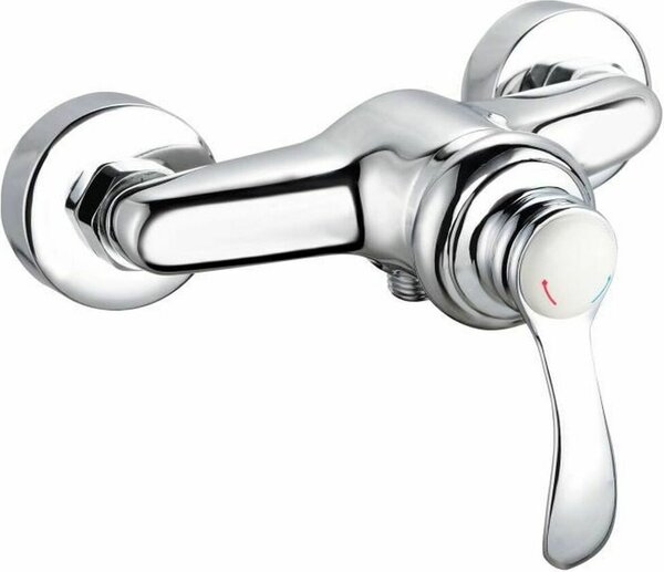 Shower mixer - ROUSSEAU - BYRON - ceramic cartridge - brass - chrome