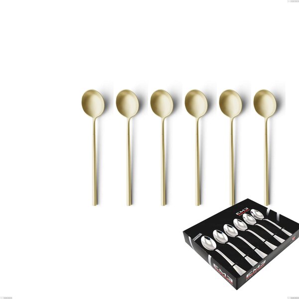 Confezione vetrina 6 pezzi caff� Kyoto Sabbiato Champagne, Acciaio inox (Aisi 304) inox sabbiato