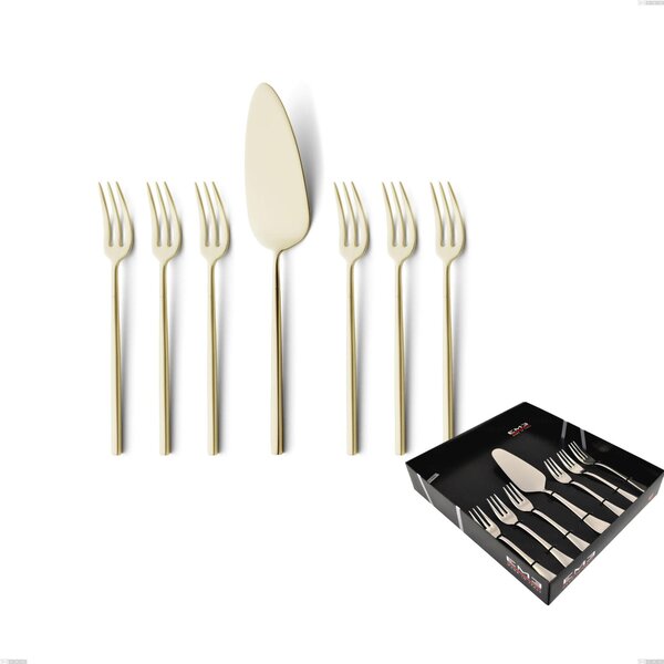 Confezione vetrina 7 pezzi dolce Kyoto Sabbiato Champagne, Acciaio inox (Aisi 304) inox sabbiato