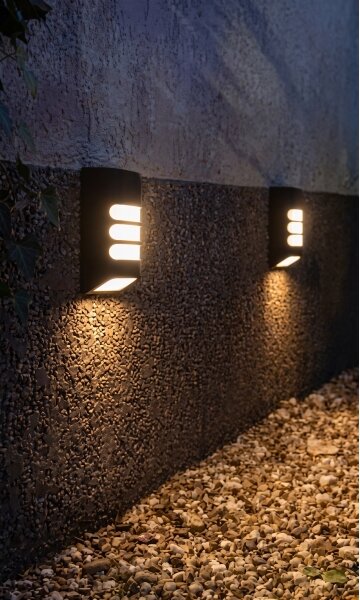 HÖFFTECH - Lampada da parete solare a LED, 1,2 V, 200 mAh, IP44