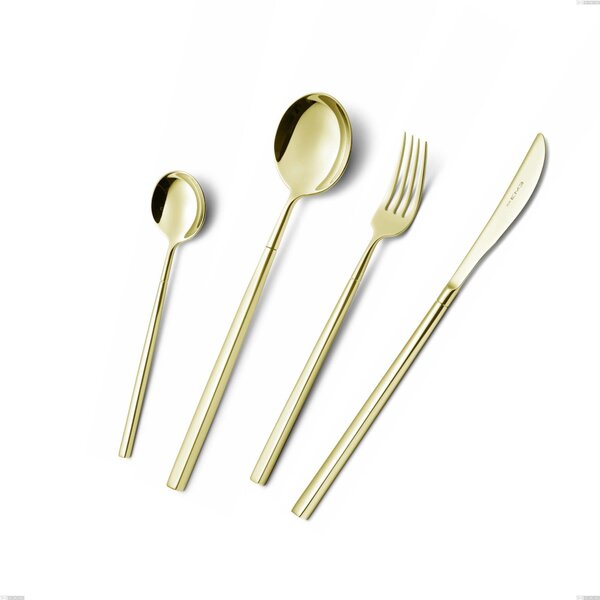 Forchetta frutta Kyoto Tin Gold, Acciaio inox (Aisi 304) trattamento pvd acciaio lucido, lunghezza 190 mm