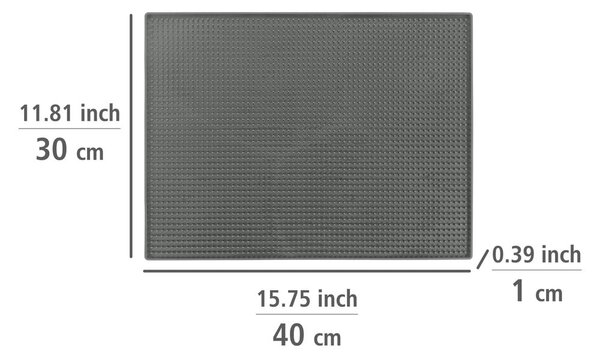 Tappetino scolapiatti grigio in gomma 40x30 cm Maxi – Wenko