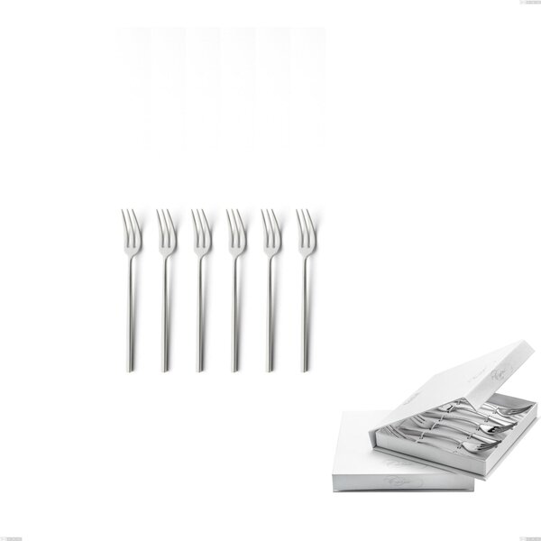 Confezione a libro 6 pezzi forchette dolce Kyoto Sabbiato, Acciaio inox (Aisi 304) inox sabbiato
