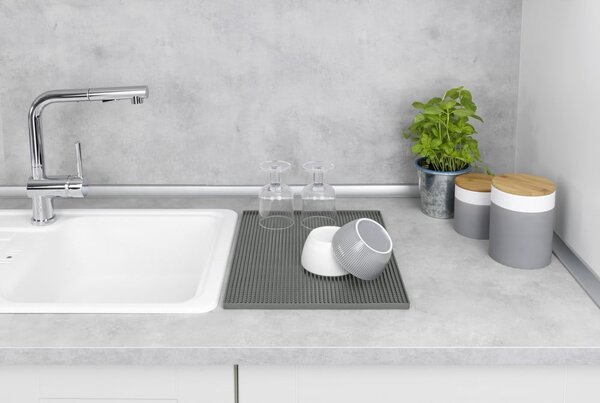Tappetino scolapiatti grigio in gomma 40x30 cm Maxi – Wenko