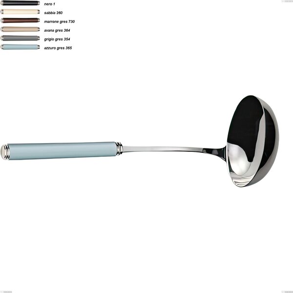 Mestolo linea gres, acciaio 18/10 aisi 304 manici in acrilico, lunghezza 273 mm