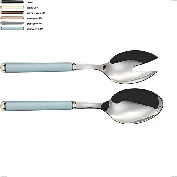 Coppia insalata linea gres, acciaio 18/10 aisi 304 manici in acrilico, lunghezza 238 mm