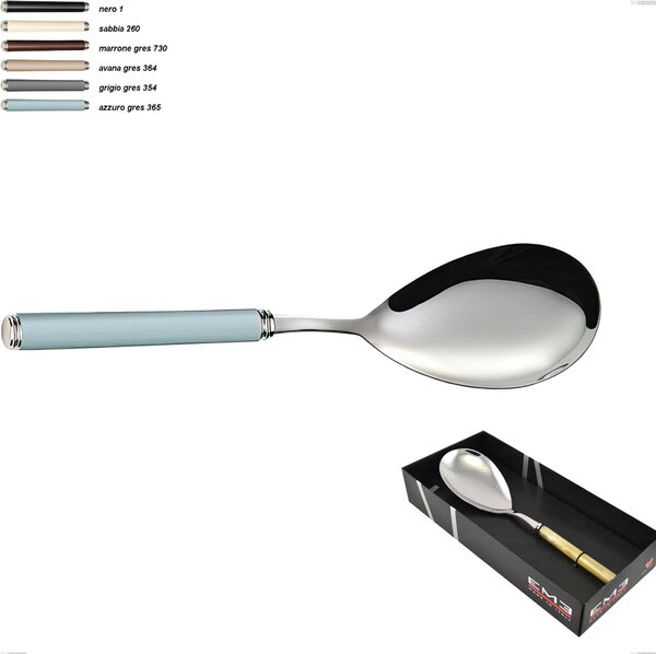 Confezione vetrina 1 pezzo pala riso linea gres, acciaio 18/10 aisi 304 manici in acrilico
