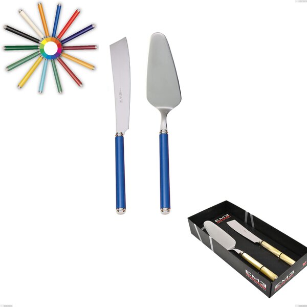 Confezione vetrina 2 pezzi,paletta pi� coltello dolce da servizio linea, Acciaio 18/10 (AISI304) inox lucido , manici in metacrilato