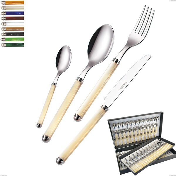 Astuccio 75 pezzi posate Linea Perlato, Acciaio inox 18/10 (AISI304)