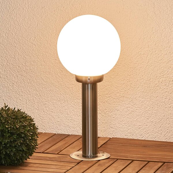 Lindby lampioncino Vedran, altezza 45 cm, PMMA, acciaio inox Vedran Lindby, dimmerabile, Alluminio / Grigio / Zincato, Plastica, Moderno, Lampada da esterni