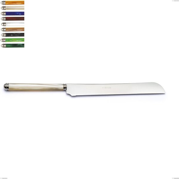 Coltello panettone Linea Perlato, Acciaio inox 18/10 (AISI304) Lunghezza 298 mm manico in ABS doppia ghiera lavabili in lavastoviglie