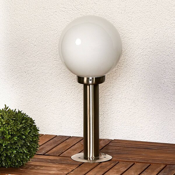 Lindby lampioncino Vedran, altezza 45 cm, PMMA, acciaio inox Vedran Lindby, dimmerabile, Alluminio / Grigio / Zincato, Plastica, Moderno, Lampada da esterni