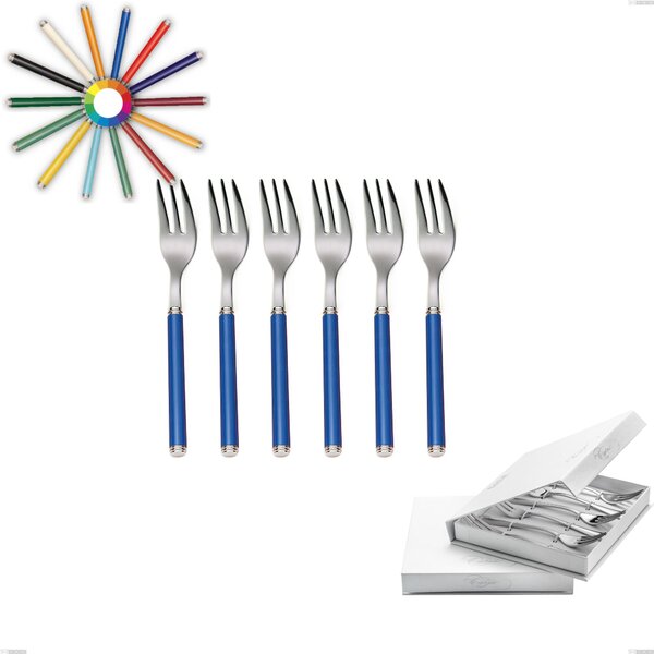 Confezione a libro 6 pezzi forchette dolce linea, Acciaio 18/10 (AISI304) inox lucido , manici in metacrilato