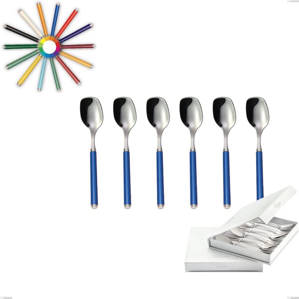 Confezione a libro 6 pezzi cucchiaini gelato linea, Acciaio 18/10 (AISI304) inox lucido , manici in metacrilato
